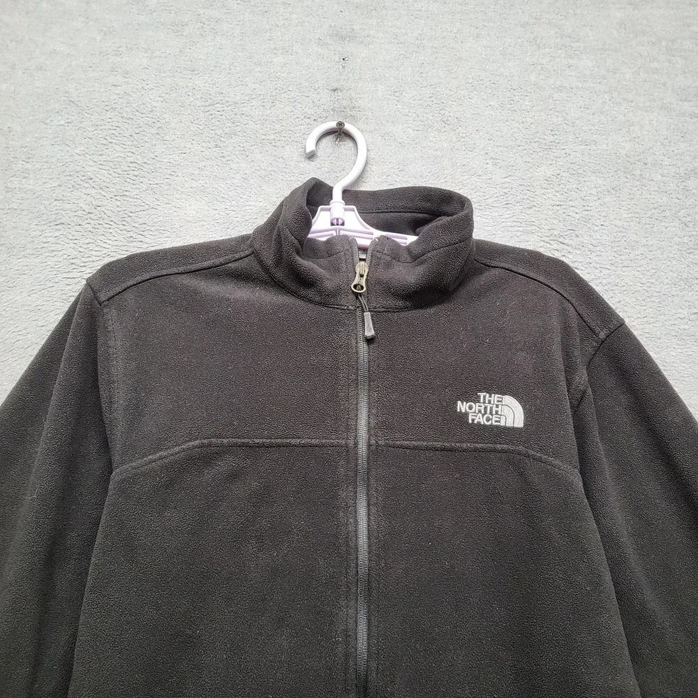 The North Face Men Jacket S Black Logo Embroidery Fleece Jacket